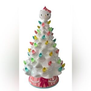 Sanrio White Ceramic Christmas Tree with Multicolor Lights
